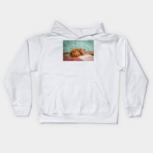 Cat orange Kids Hoodie